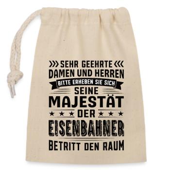 Eisenbahner Geburtstag Eisenbahner Sprüche - Verschließbarer Geschenkbeutel aus Baumwolle (14x20cm) - Natur - Vorne