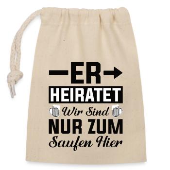 Junggesellenabschied Mann - Verschließbarer Geschenkbeutel aus Baumwolle (14x20cm) - Natur - Vorne