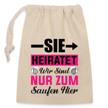 Junggesellenabschied Frau - Verschließbarer Geschenkbeutel aus Baumwolle (14x20cm) - Natur - Vorne