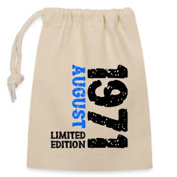 1971 August Limited Edition 52. Geburtstag Outfit - Verschließbarer Geschenkbeutel aus Baumwolle (14x20cm) - Natur - Vorne