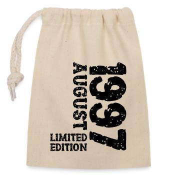 1997 August Limited Edition 26. Geburtstag Outfit - Verschließbarer Geschenkbeutel aus Baumwolle (14x20cm) - Natur - Vorne