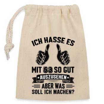 53 Geburtstag 53 Jahre 53 Lebensjahr 53 Lebenalter - Verschließbarer Geschenkbeutel aus Baumwolle (14x20cm) - Natur - Vorne