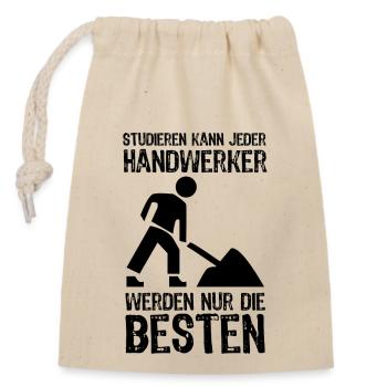 Handwerker - Verschließbarer Geschenkbeutel aus Baumwolle (14x20cm) - Natur - Vorne
