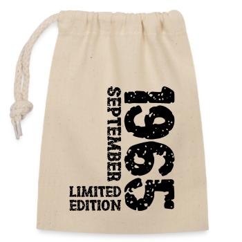 1965 September Limited Edition 58th Birthday Deco - Closable cotton gift bag (14x20cm) - nature - Front