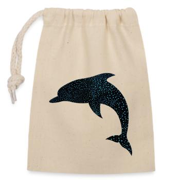 Niedlicher Delphin Mignon Dauphin - Sac cadeau en coton avec cordon (14 x 20 cm) - nature - Devant