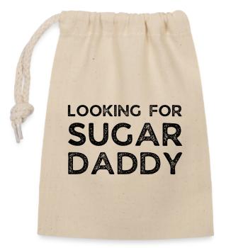 Looking For Sugar Daddy - Verschließbarer Geschenkbeutel aus Baumwolle (14x20cm) - Natur - Vorne