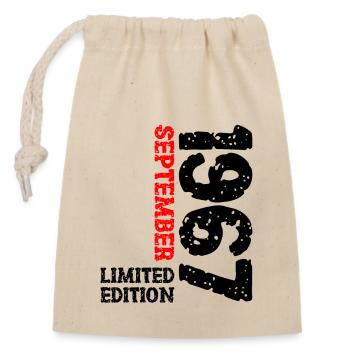 1967 September Limited Edition 56th Birthday Deco - Closable cotton gift bag (14x20cm) - nature - Front