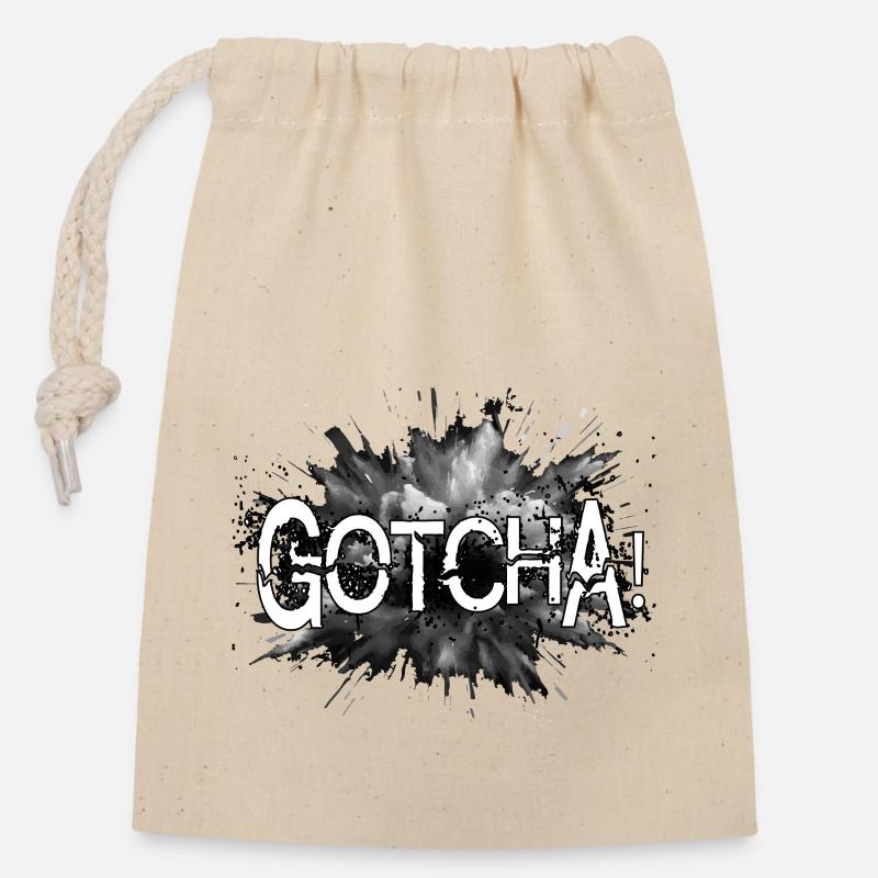 GOTCHA - Sac cadeau en coton avec cordon (14 x 20 cm) - nature
