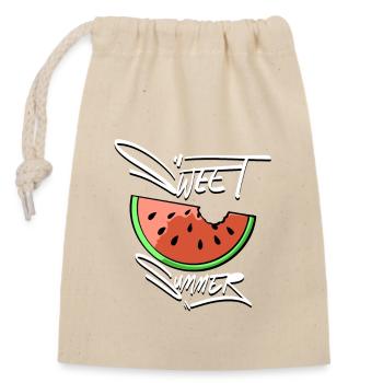 Melon d’été sucré - Sac cadeau en coton avec cordon (14 x 20 cm) - nature - Devant