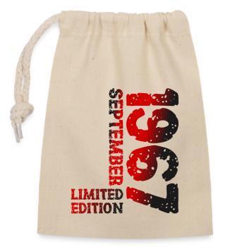 1967 September Limited Edition 56th Birthday Deco - Closable cotton gift bag (14x20cm) - nature - Front
