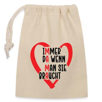 Mutter Spruch Geschenk Mama Muttertag - Verschließbarer Geschenkbeutel aus Baumwolle (14x20cm) - Natur - Vorne