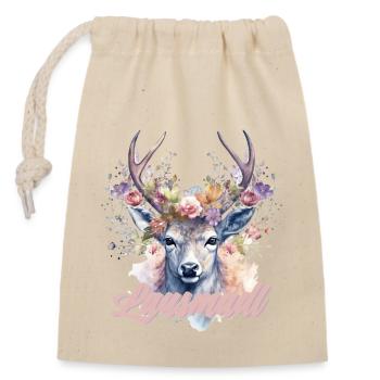 Lausmadl Mädchen Damen Trachtenshirt Kind Madl - Verschließbarer Geschenkbeutel aus Baumwolle (14x20cm) - Natur - Vorne