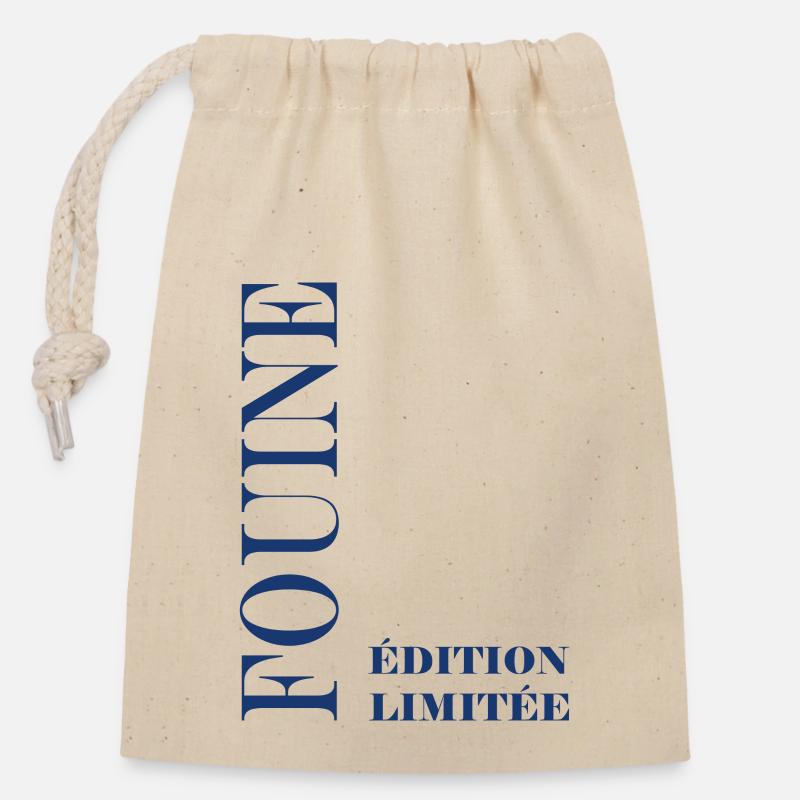 fouine - Sac cadeau en coton avec cordon (14 x 20 cm) - nature