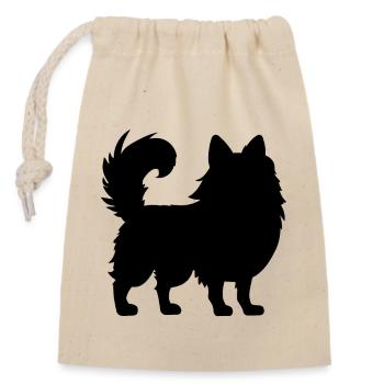 Zwergspitz de Poméranie - Sac cadeau en coton avec cordon (14 x 20 cm) - nature - Devant