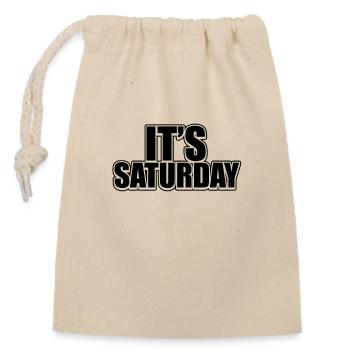 Funny Black Saturday Weekly Prank Day Cool Jokes - Closable cotton gift bag (14x20cm) - nature - Front