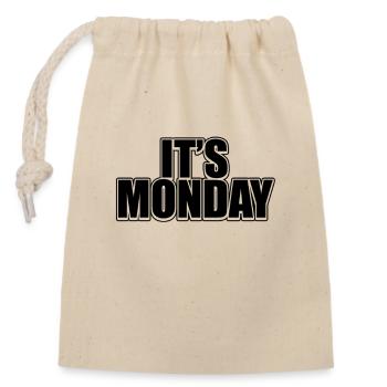 Funny Black Monday Weekly Prank Day Cool Jokes Pun - Closable cotton gift bag (14x20cm) - nature - Front