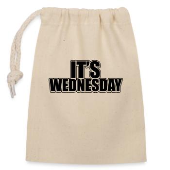 Funny Black Wednesday Weekly Prank Day Cool Jokes - Closable cotton gift bag (14x20cm) - nature - Front
