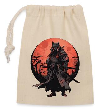 Asia 80s Japanese Retro Samurai Samurai - Closable cotton gift bag (14x20cm) - nature - Front