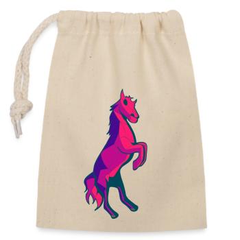 Géométrie Cavalier - Sac cadeau en coton avec cordon (14 x 20 cm) - nature - Devant