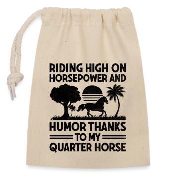 American Quarter Horse Reitpferd Liebhaber Hors - Verschließbarer Geschenkbeutel aus Baumwolle (14x20cm) - Natur - Vorne