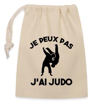 Je Peux Pas J'ai Judo - Sac cadeau en coton avec cordon (14 x 20 cm) - nature - Devant