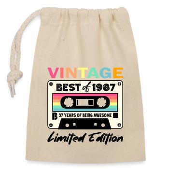 Best of 1987 - zum 37. Geburtstag Limited Edition - Verschließbarer Geschenkbeutel aus Baumwolle (14x20cm) - Natur - Vorne