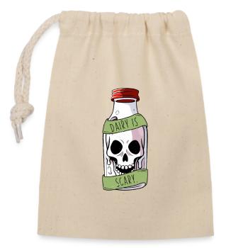 Les produits laitiers sont effrayants intolérants au lactose Jeu de mots amusant - Sac cadeau en coton avec cordon (14 x 20 cm) - nature - Devant