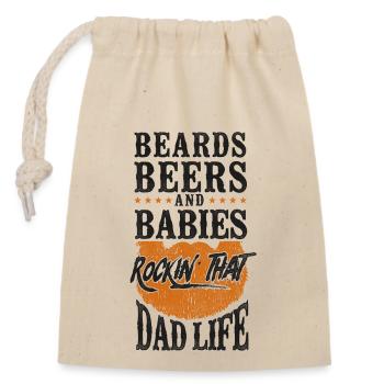Amoureux de la barbe Homme barbu Papa Gingembre - Sac cadeau en coton avec cordon (14 x 20 cm) - nature - Devant
