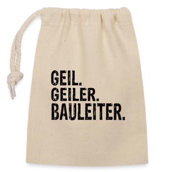 Bauleiter Bester Bauleiter Bauleitung Baubranche - Verschließbarer Geschenkbeutel aus Baumwolle (14x20cm) - Natur - Vorne