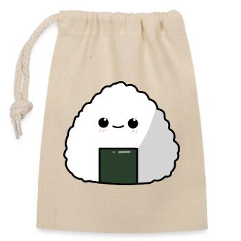 Cute Onigiri Rice Food Lover - Closable cotton gift bag (14x20cm) - nature - Front