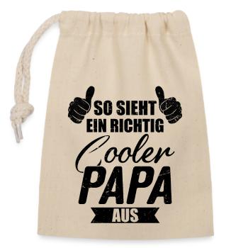 So sieht ein Cooler Papa aus Papi Vater Vatertag - Sac cadeau en coton avec cordon (14 x 20 cm) - nature - Devant