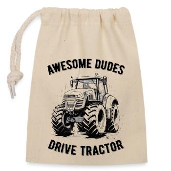 Great Guys Driving Tractor Gift Farmer Farmer - Closable cotton gift bag (14x20cm) - nature - Front