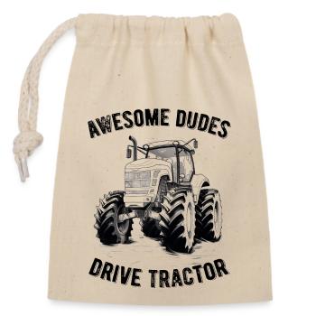Great Guys Driving Tractor Farmer Farmer Gift - Closable cotton gift bag (14x20cm) - nature - Front