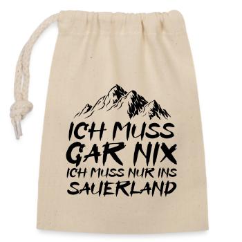 Sauerland Nordrhein-Westfalen Sauerländer Geschenk - Sac cadeau en coton avec cordon (14 x 20 cm) - nature - Devant