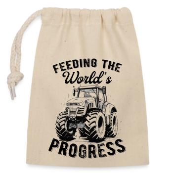 Nourrir le Mondial du Progrès Tracteur Agriculteur Cadeau - Sac cadeau en coton avec cordon (14 x 20 cm) - nature - Devant