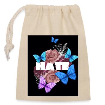 Hate Designer T-shirt - Verschließbarer Geschenkbeutel aus Baumwolle (14x20cm) - Natur - Vorne