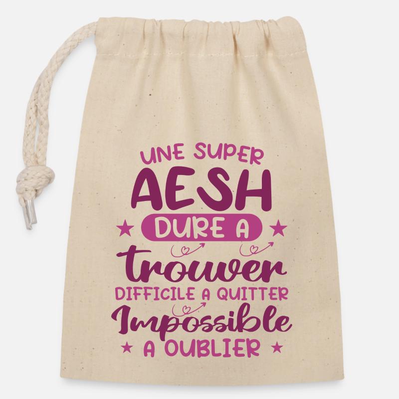 Super AESH Dure A Trouver Difficile A Quitter - Sac cadeau en coton avec cordon (14 x 20 cm) - nature