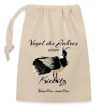 Kiebitz, Vogel des Jahres 2024 - Verschließbarer Geschenkbeutel aus Baumwolle (14x20cm) - Natur - Vorne