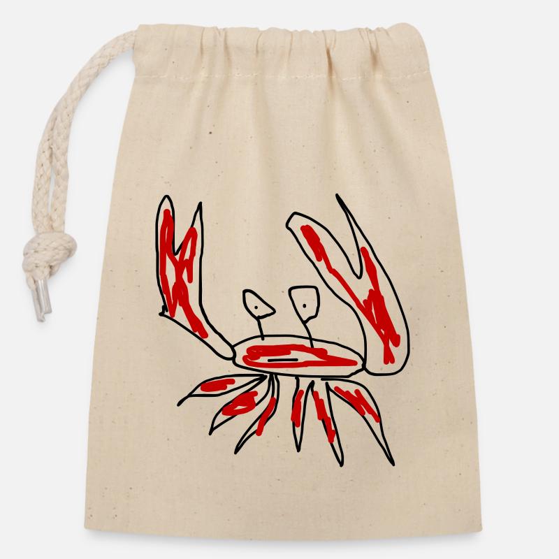 Écrevisses Crustacés - Sac cadeau en coton avec cordon (14 x 20 cm) - nature