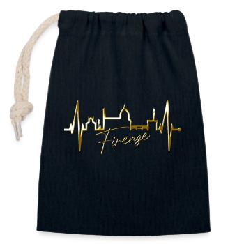 Florenz Skyline Italien Herzschlag I Love Firenze - Verschließbarer Geschenkbeutel aus Baumwolle (14x20cm) - Navy - Vorne