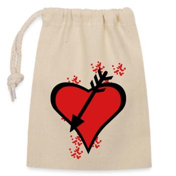 Heartbreak Heartbreak Heart Love - Closable cotton gift bag (14x20cm) - nature - Front