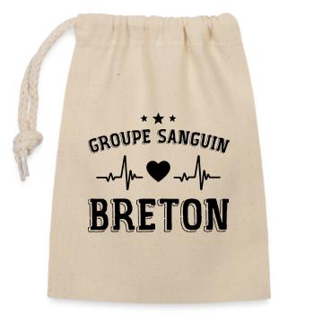 Bretagne, Bretagne humour, je suis Breton - Sac cadeau en coton avec cordon (14 x 20 cm) - nature - Devant