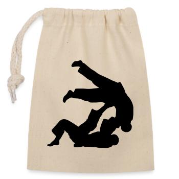 Brazilian Jiu-Jitsu BJJ - Verschließbarer Geschenkbeutel aus Baumwolle (14x20cm) - Natur - Vorne