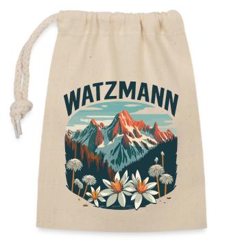 Fleurs alpines, Berg, Watzmann, Bavière, Berchtesgaden - Sac cadeau en coton avec cordon (14 x 20 cm) - nature - Devant
