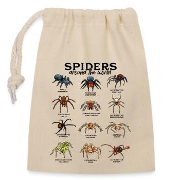 Spiders in the World - Spiders - Closable cotton gift bag (14x20cm) - nature - Front