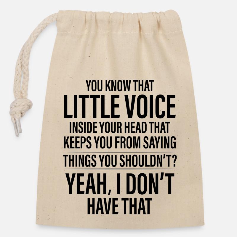Funny Saying - Closable cotton gift bag (14x20cm) - nature