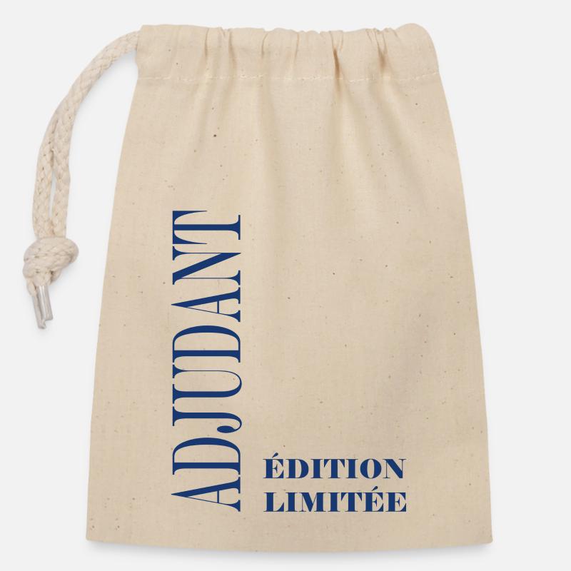 adjudant - Sac cadeau en coton avec cordon (14 x 20 cm) - nature