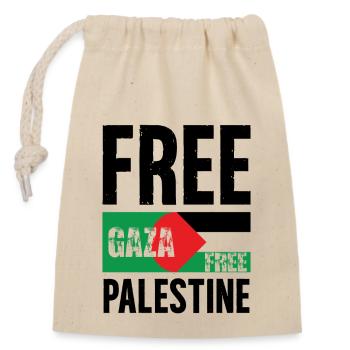 Free Gaza Free Palesine - Verschließbarer Geschenkbeutel aus Baumwolle (14x20cm) - Natur - Vorne
