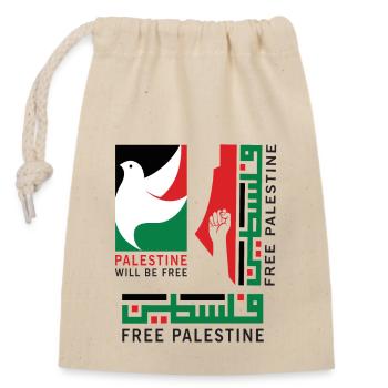 Free Palestine - will be free - Closable cotton gift bag (14x20cm) - nature - Front