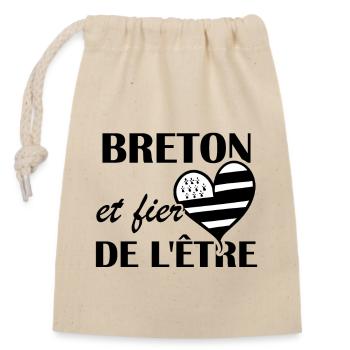 Breton et fier de l être - Sac cadeau en coton avec cordon (14 x 20 cm) - nature - Devant